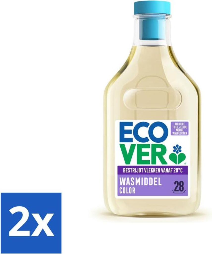 Ecover - Flüssigwaschmittel - Color - Apfelblüte & Freesie - 1 Liter - 28 Wäschen - Vorteilspack - 2 Stücke