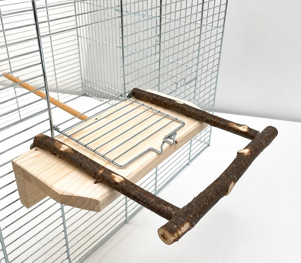 Anflugsitzstange für Vogelheime Vogelkäfige 24,5x12/20cm Produktbild 