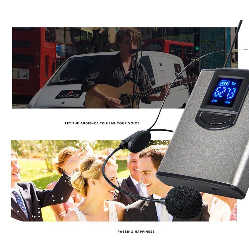 Gold tragbares drahtloses Handmikrofonsystem 1-zu-2-Universal-UKW-Mikrofon mit Empfänger für Karaoke//Geschäftstreffen Drahtloses Mikrofon