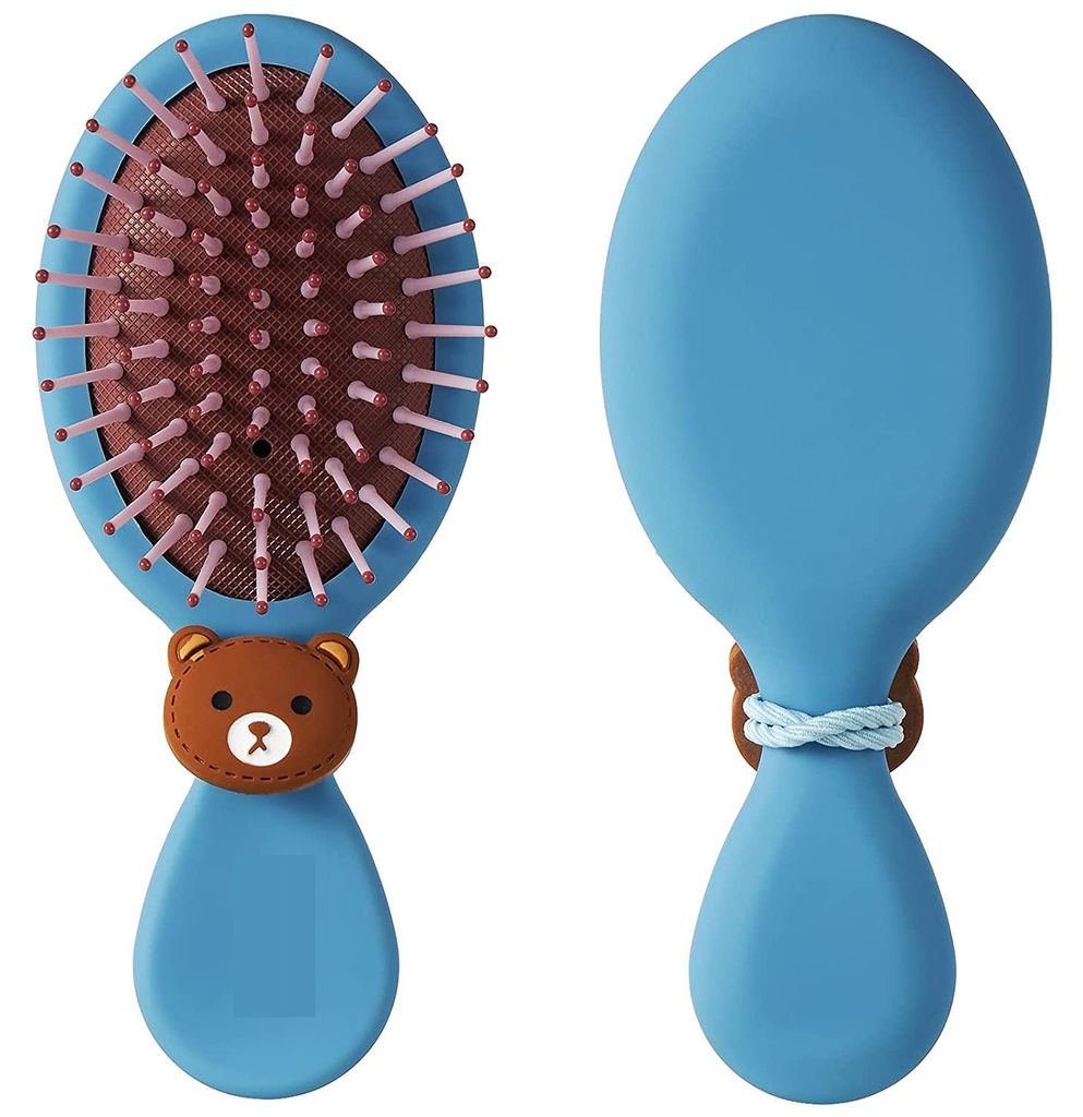 Haarbürste, Mini-Reisebürste für Mädchen, Frauen, Jungen, Männer und Kinder, kleine ovale Haarbürste für Kleinkinder, geeignet für nasses u...