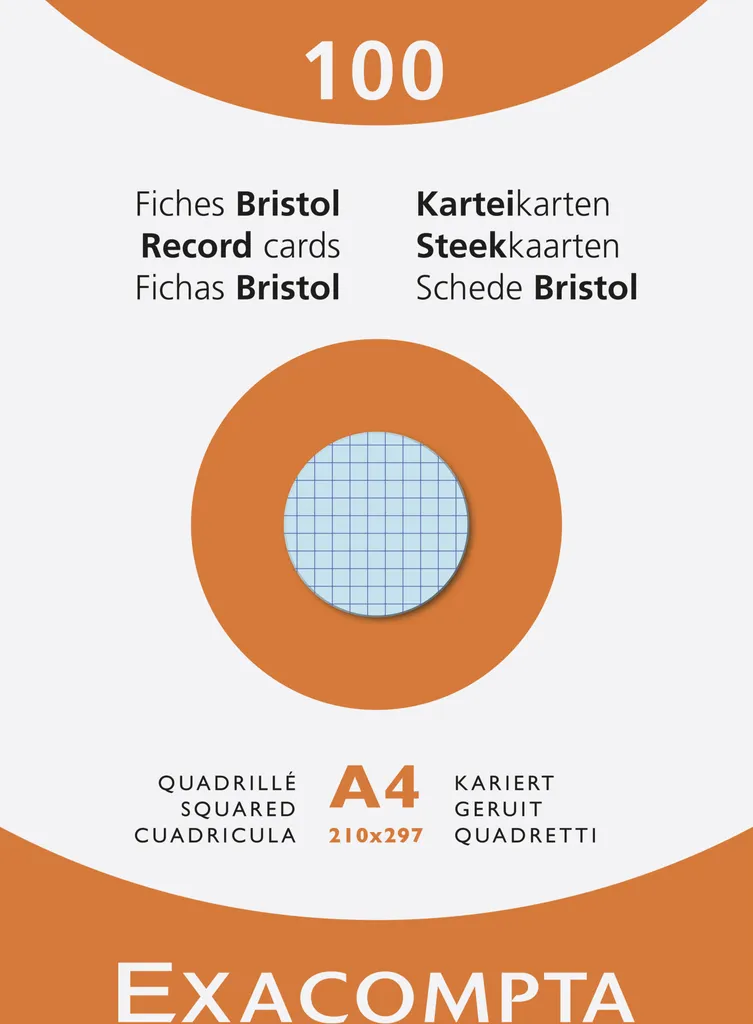 Fiches de Révision A4 Exacompta 5x5 Assorties pour Étudiants et Pro