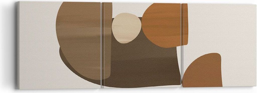Bild auf Leinwand - Leinwandbild - 3 Teile - Abstraktion Braun Minimalismus - 90x30cm - Wand Bild - Wanddeko - Wandbilder - Leinwanddruck - Bilder ...