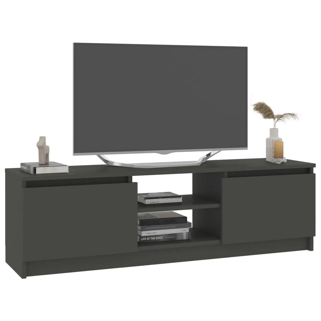 Banc TV Gris vidaXL 120 cm - Buffet Bas Multimédia en Bois Composite