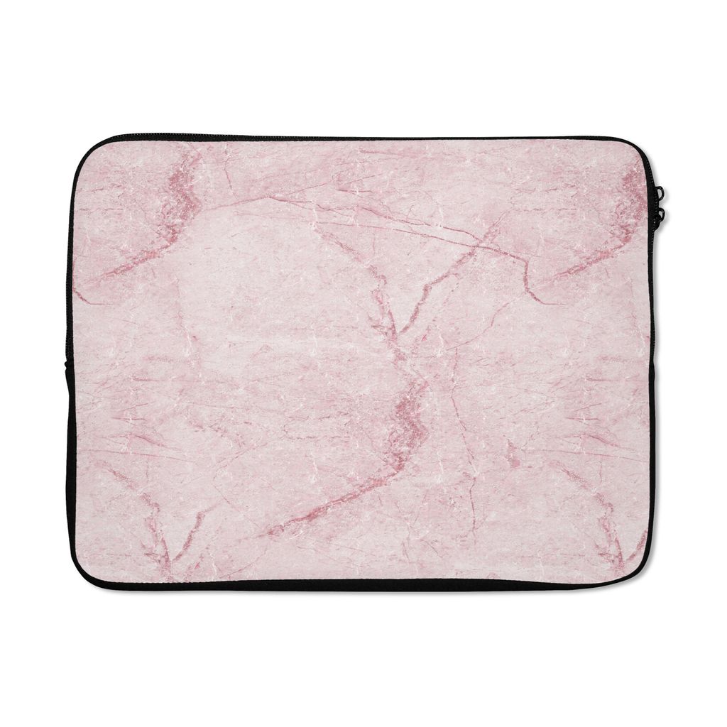 MuchoWow Laptop Hülle 17 Zoll Laptoptasche Marmor - Rosa - Muster - Zipper - Schutzabdeckung