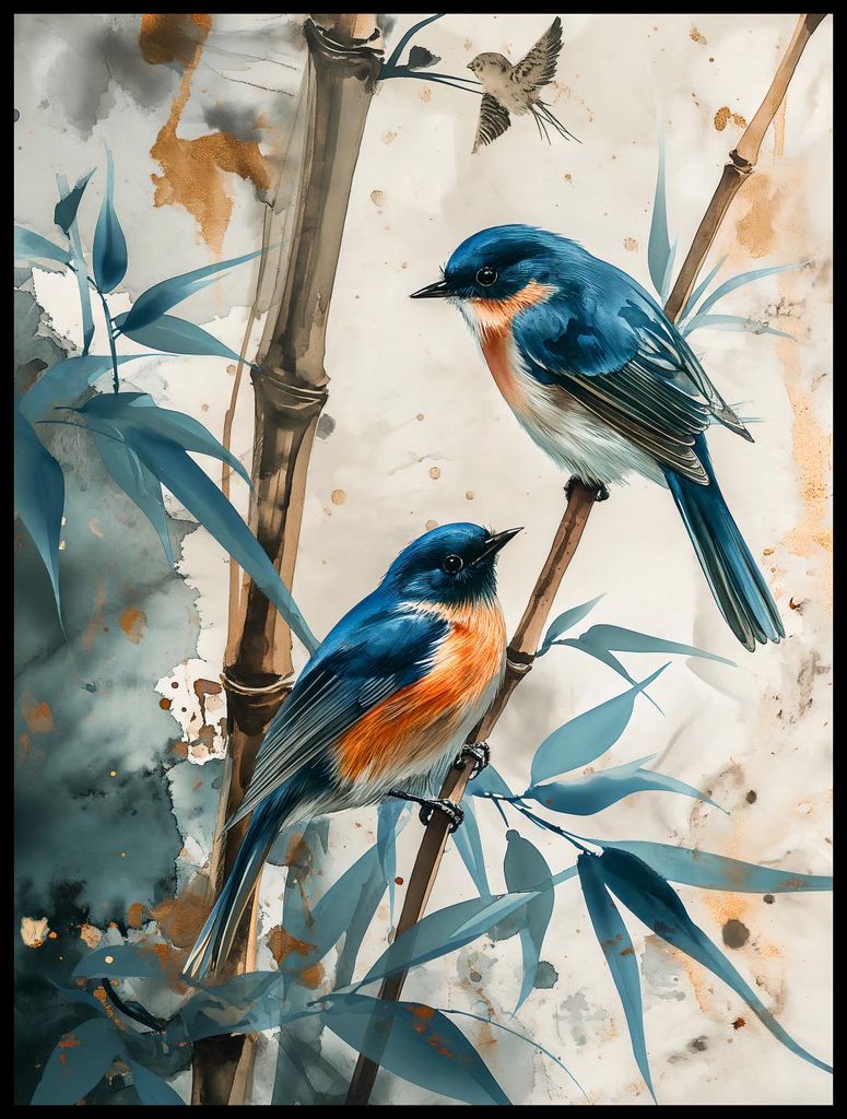 Plakat 60x80cm Drei Vögel