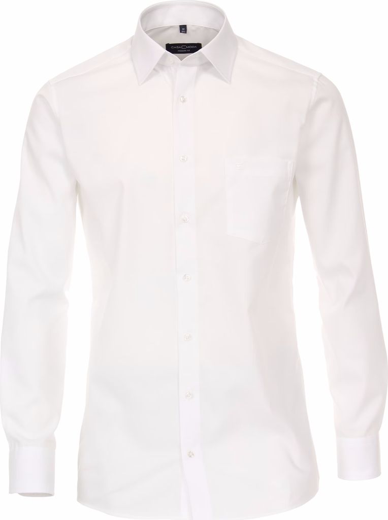 CASAMODA Herren Businesshemd Langarm Kent Modern-Fit Weiß 48