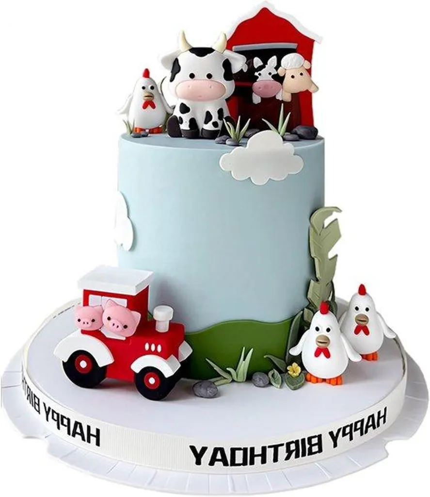 Décoration anniversaire et baby shower animaux - 6 pièces thème rouge