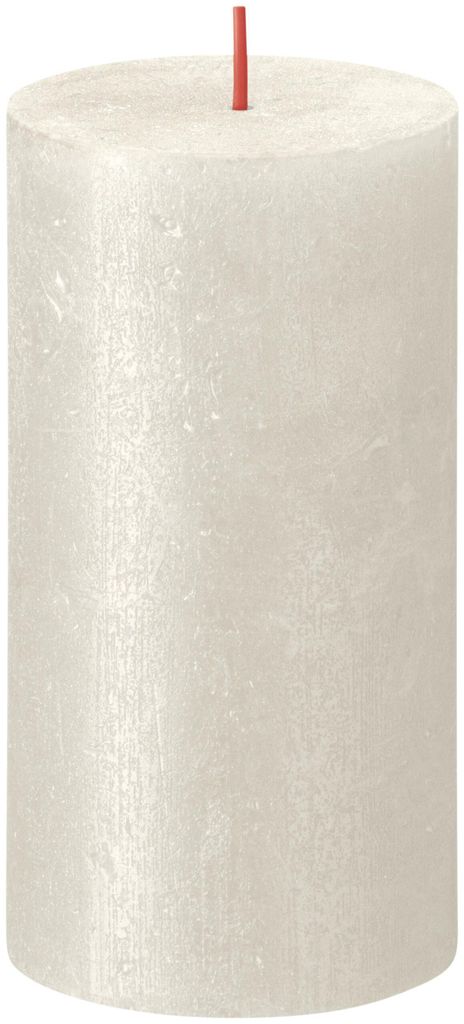 Bolsius Stumpenkerze Rustik Shimmer Elfenbein 13 cm Produktbild 