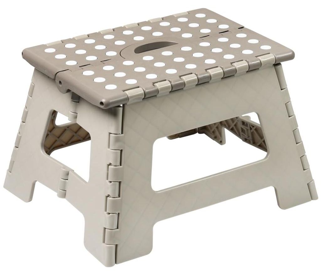 KESPER Klapptritt - Kunststoff - 35 x 27 cm - max. Belastbarkeit 150 kg - Weiß/Beige