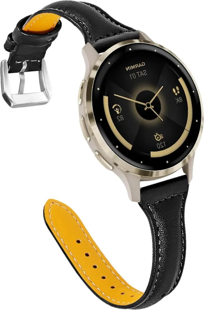 Cinturino Luxury Pelle Nera a T per Garmin Venu 3S Huawei GT4