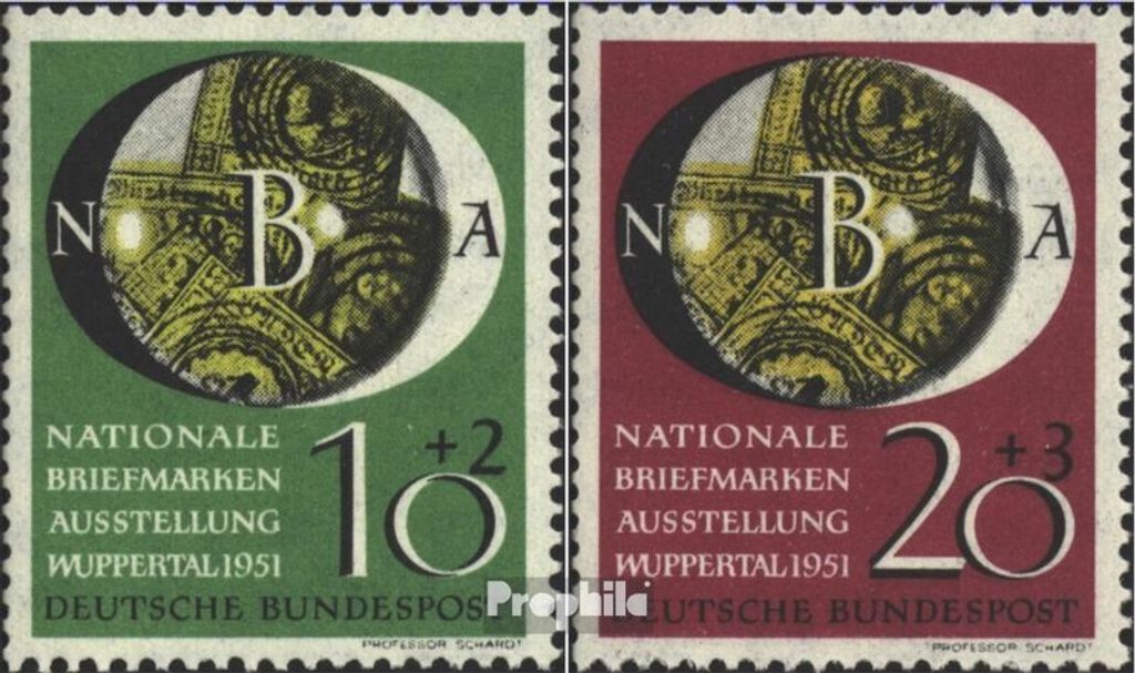 Briefmarken BRD (BR.Deutschland) 1951 Mi 141-142 (kompl.Ausg.) FDC Nationale Briefmarkenausstellung