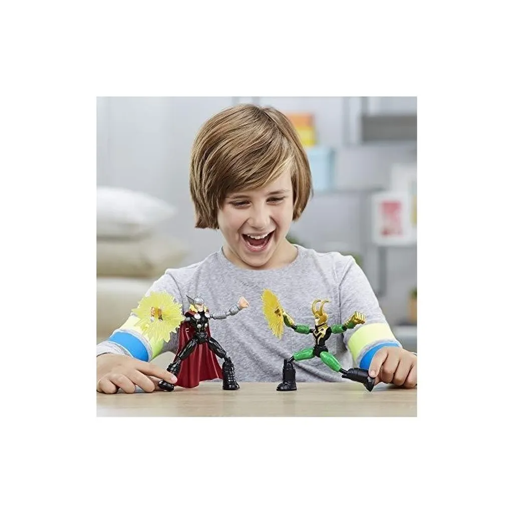 Figurines Hasbro Marvel Avengers Bend and Flex Thor Vs Loki E8932 - 5
