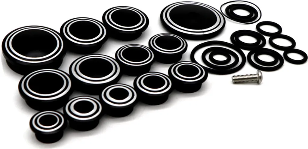 Set Tappi Telaio per BMW R NINET 2014-2016 - 13 Pz Alluminio Nero CNC