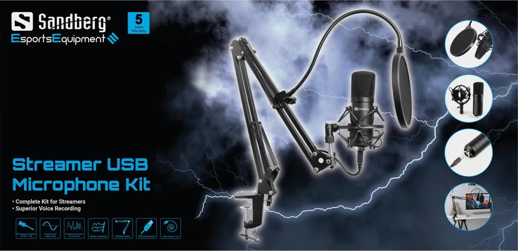 Kit Micro USB pour Podcast et Vidéo YouTube avec bras de suspension - 3