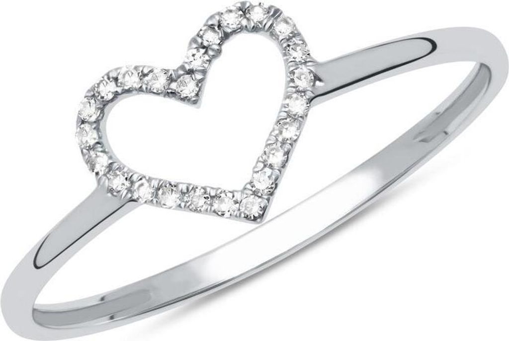 Herzring 585er Weißgold Diamanten (Größe: 50mm)