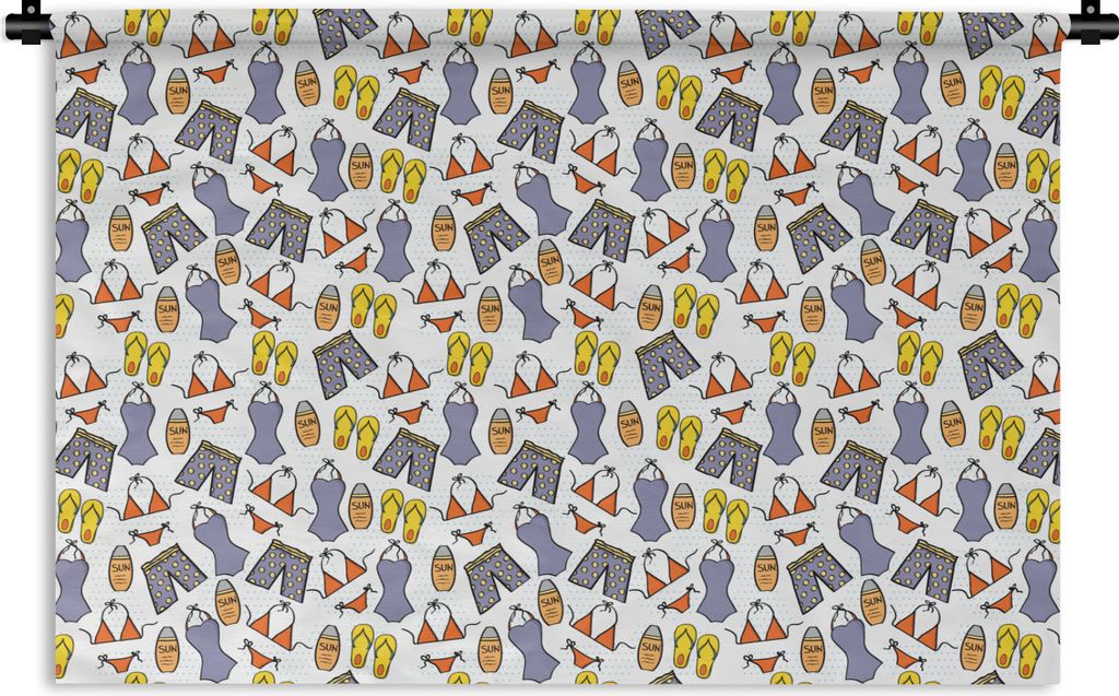 MuchoWow Wandteppich Wandbehang Bademode - Schnittmuster - Sommer 150x100 cm Tapisserie Dekoration Wandtuch - Waschbar - Tapisserien - Wand-Decke