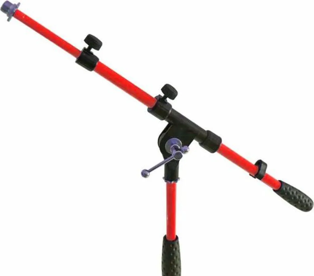 Keepdrum MS106 RD Pied de micro rouge avec câble XLR 6m pour studio