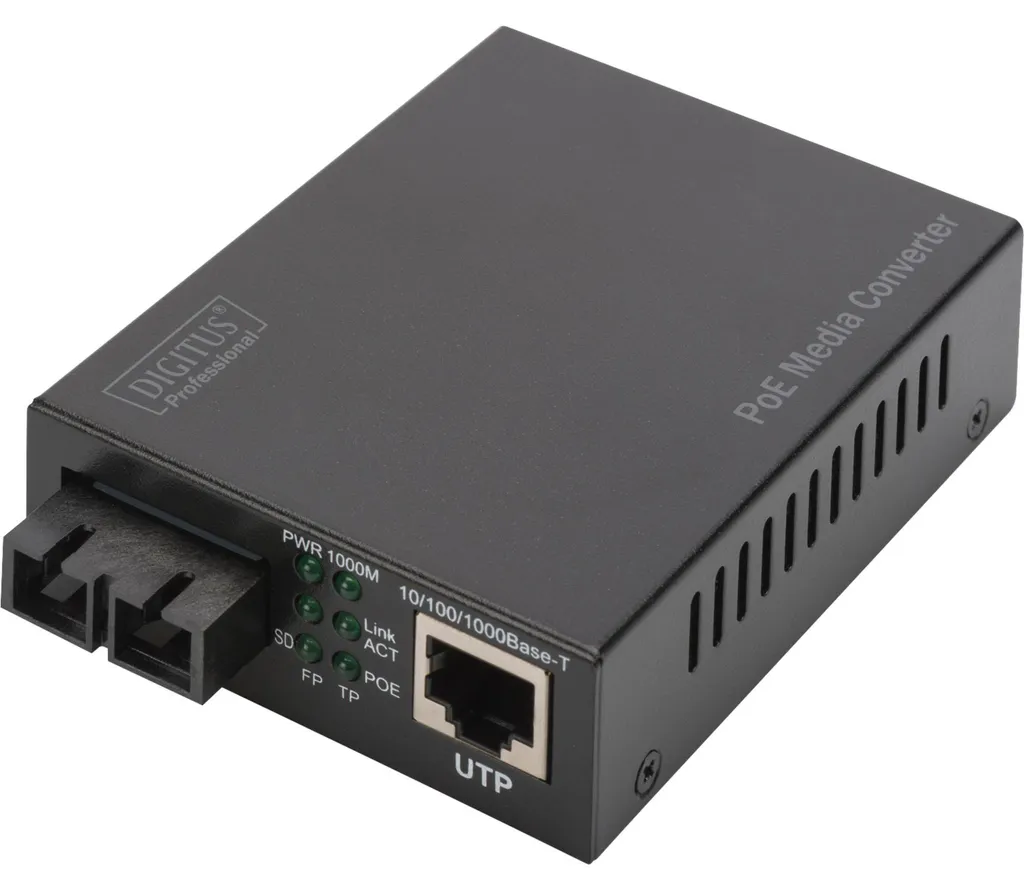 Convertisseur Gigabit PoE PSE SC Multimode avec alimentation intégrée - 4