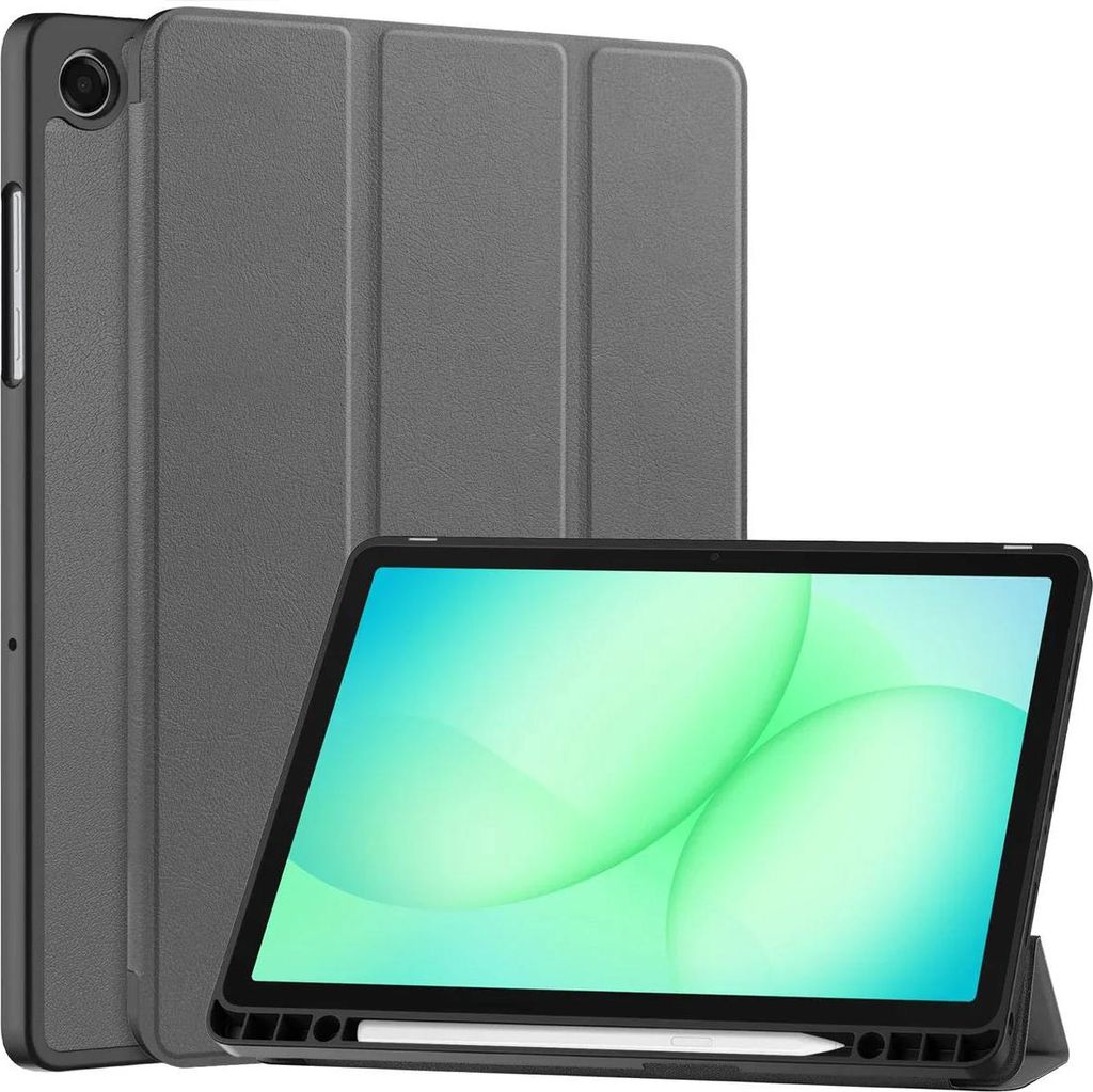 Schutzhülle mit Klappe für Galaxy Tab A11 Plus / A9 Plus, Bizon Case Tab Lizard, Grau