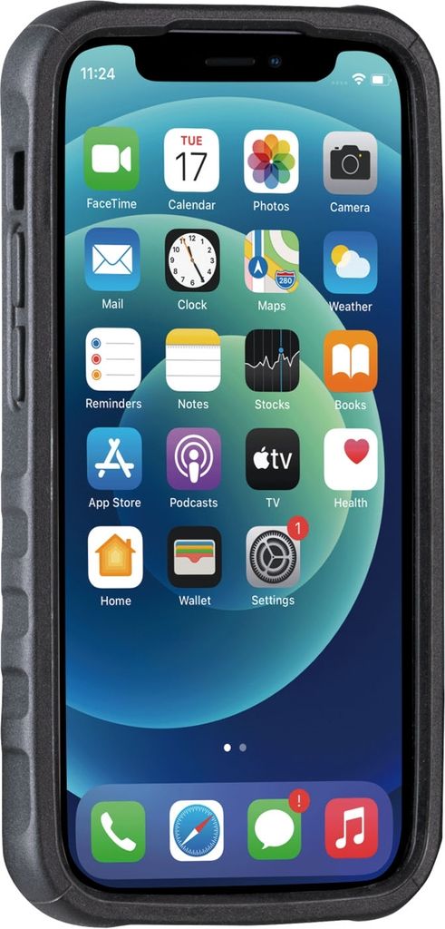 Topeak Handyhülle & Halterung RideCase Kompatibel mit Apple iPhone 12 Mini, Schwarz Grau