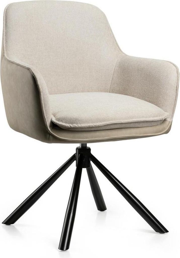 HowHomely | Esszimmerstühle - Ciano - Beige - mit automatischer Rückstellfunktion - Modern, Bürostuhl Ergonomisch