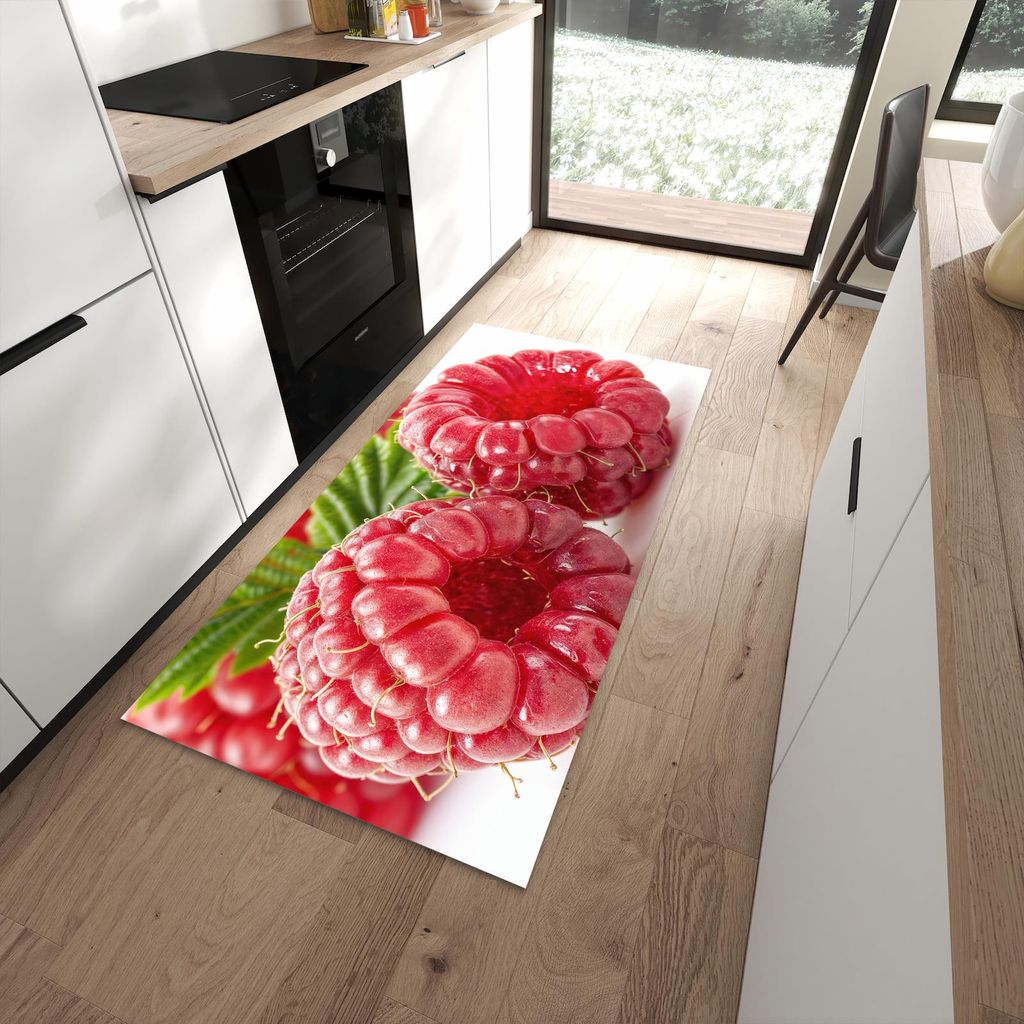 Küchenteppich 90x180cm rutschfest & abwischbar PVC Läufer - Himbeeren von Frische
