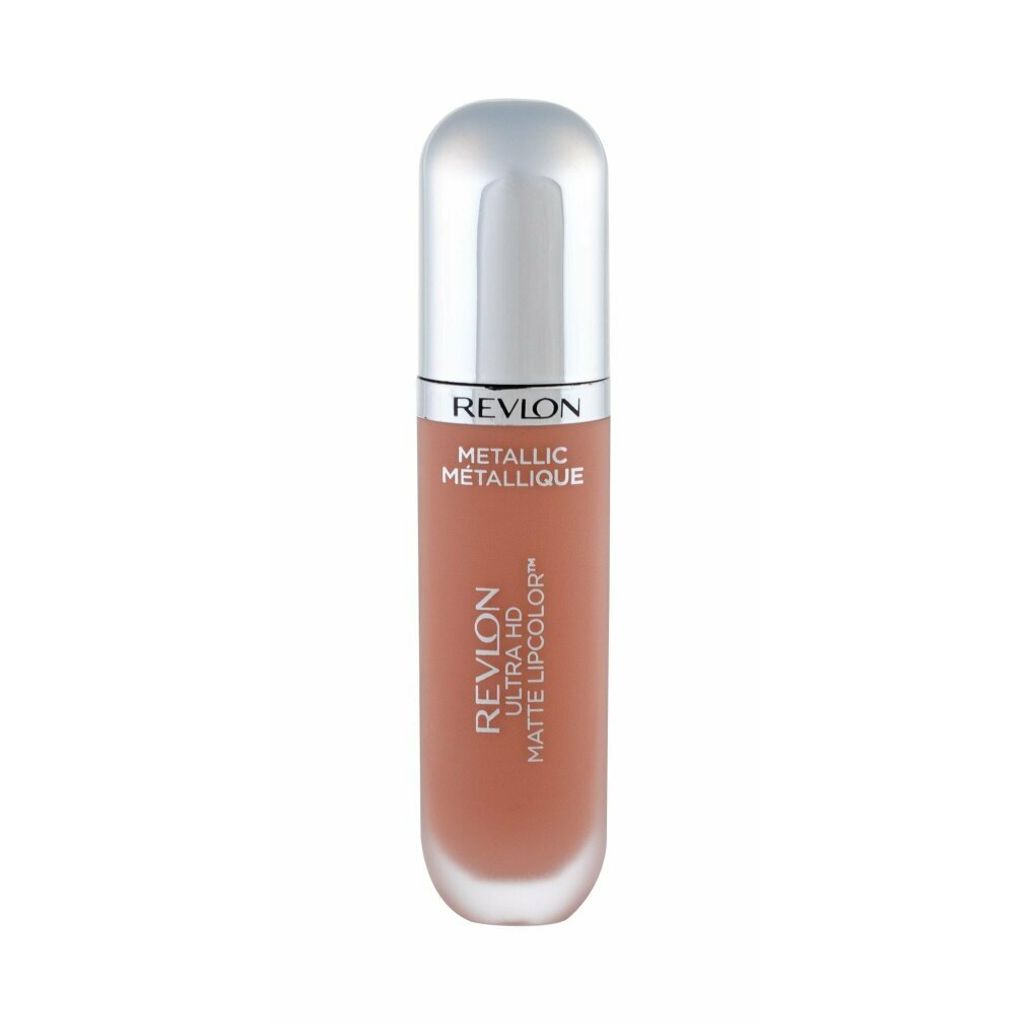 A single tube of Revlon Ultra HD Matte Metallic Lipcolor is shown upright against a white background.
