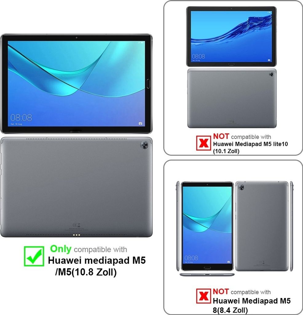 CASAFUNY Hülle Für Huawei MediaPad M5 10.8 Zoll – PU Leder Mit Ständer & Auto Sleep/Wake