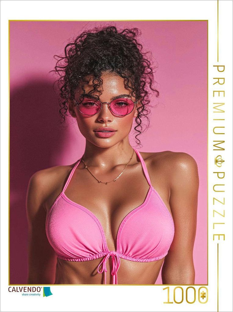 CALVENDO Puzzle Erotik-Puzzle mit Chiara in Pink - ein sexy Girl im Bikini zieht alle Blicke auf sich und genießt den Sommer | 1000 Teile Lege-Gr...