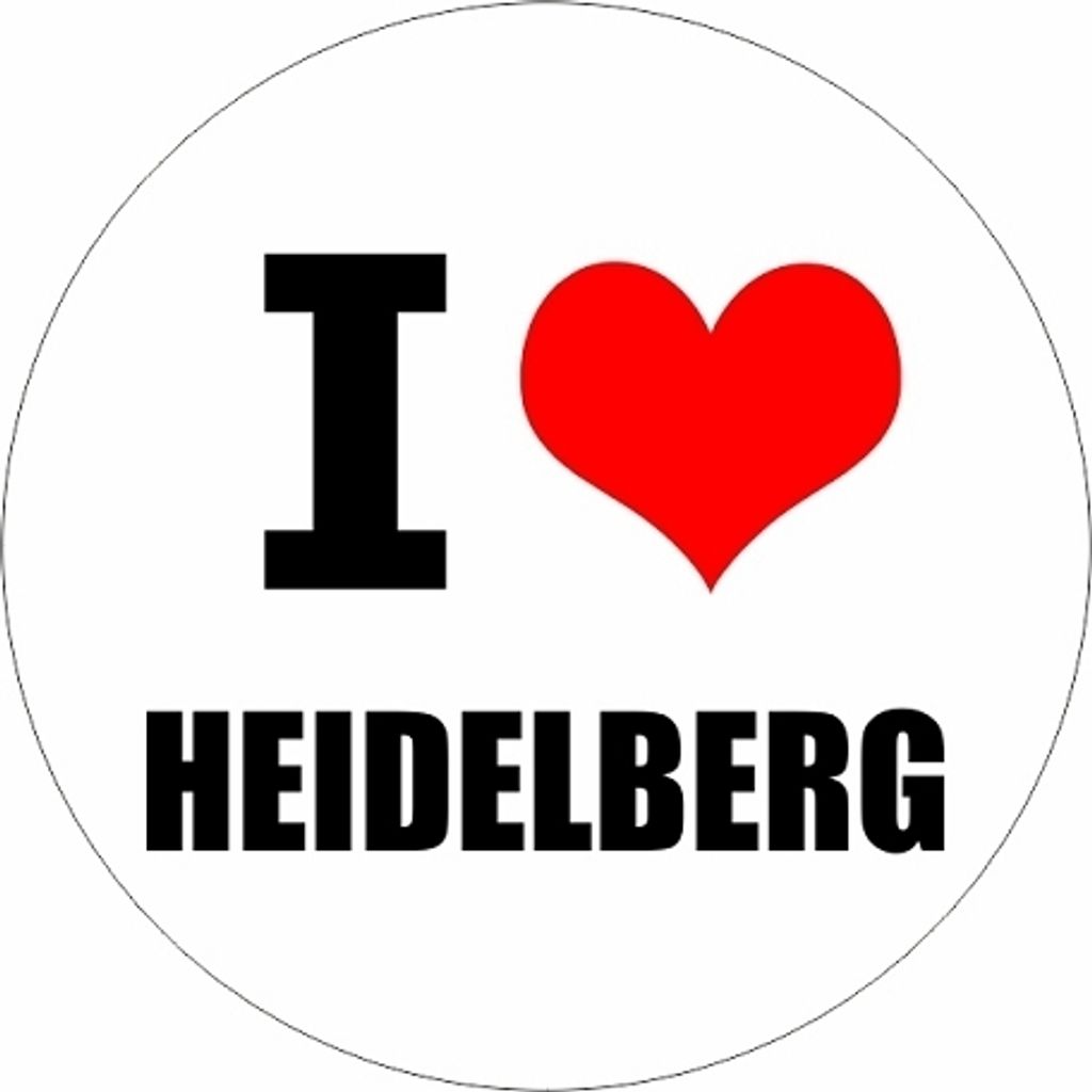 Kiwistar - Autoaufkleber - 5x5 cm - außen klebend - I love Heidelberg für Auto, Laptop, Fahrrad, LKW, Motorrad Aufkleber mehrfarbig JDM Decal Sti...