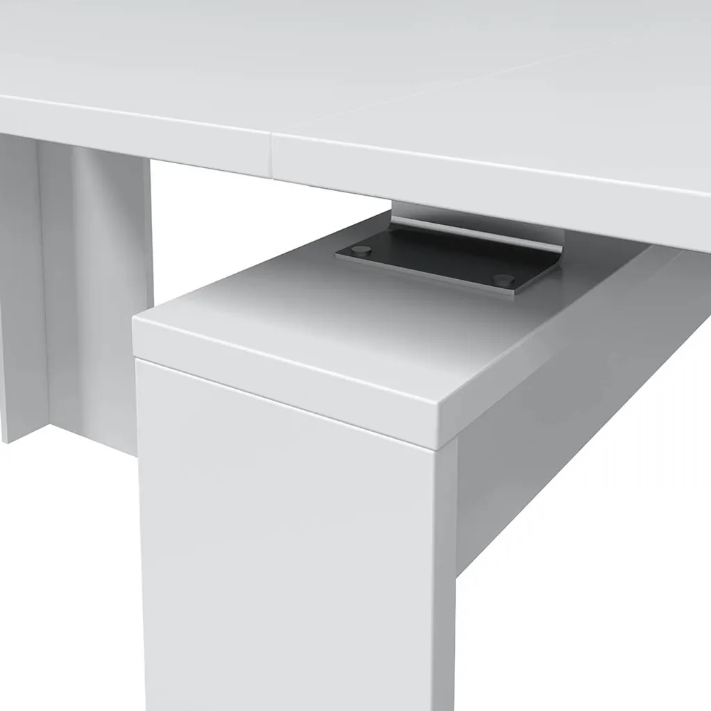Petite console extensible en grande table 237cm blanc laqué chic