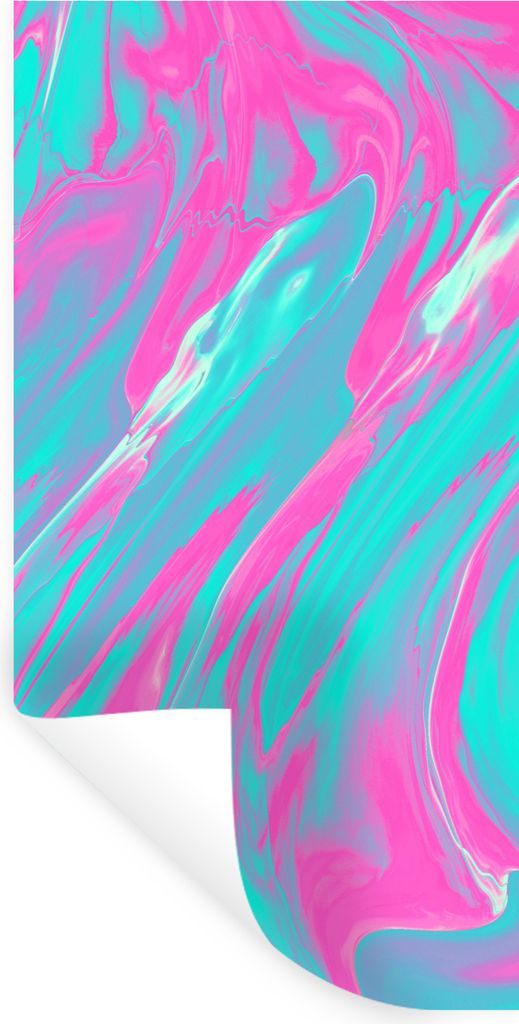 MuchoWow Wandtattoo Wandsticker Wandaufkleber Kunst - Rosa - Blau - Psychedelisch 80x160 cm Selbstklebend und Repositionierbar - Sticker - Dekorf...