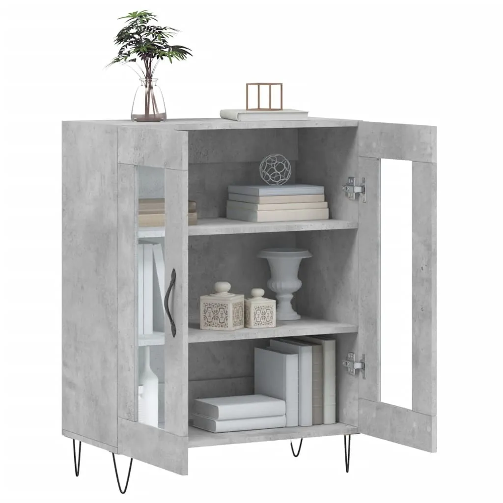 VidaXL Credenza Grigio Cemento 80x35x76 Cm – Mobile Multiuso In Legno Multistrato Per Corridoio, Cucina E Soggiorno - 3