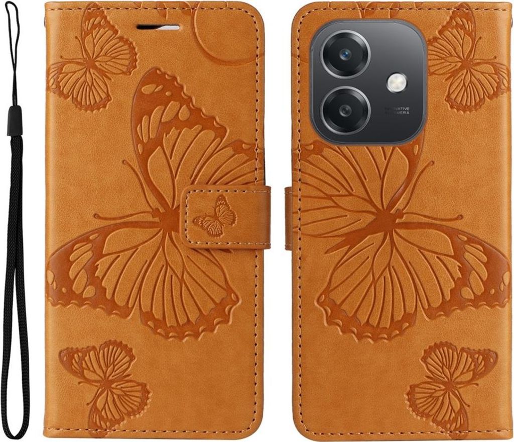 OPPO A40 / A40m / A60 5G Hülle - Coverup Schmetterlinge Klapphülle - Orange
