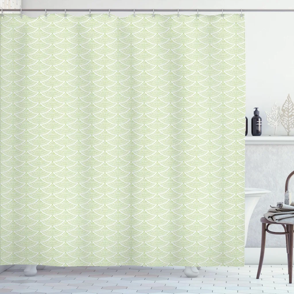 Tenda da Doccia Lavabile ABAKUHAUS 175x180 Verde Mela Antimuffa