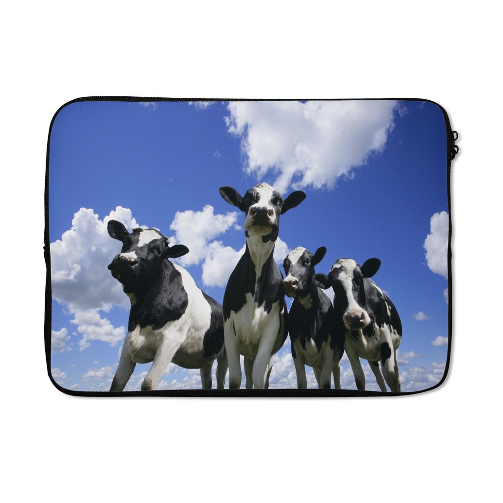 MuchoWow Laptop Hülle 13 Zoll Kuh - Luft - Tiere Laptoptasche - Laptophülle - Sleeve - Rundumschutz
