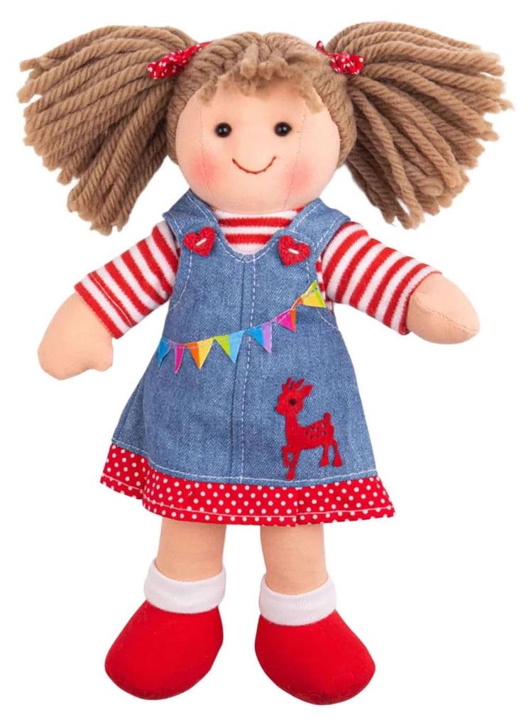 BigJigs Puppe Hattie - Stoffpuppe 25cm für Kinder