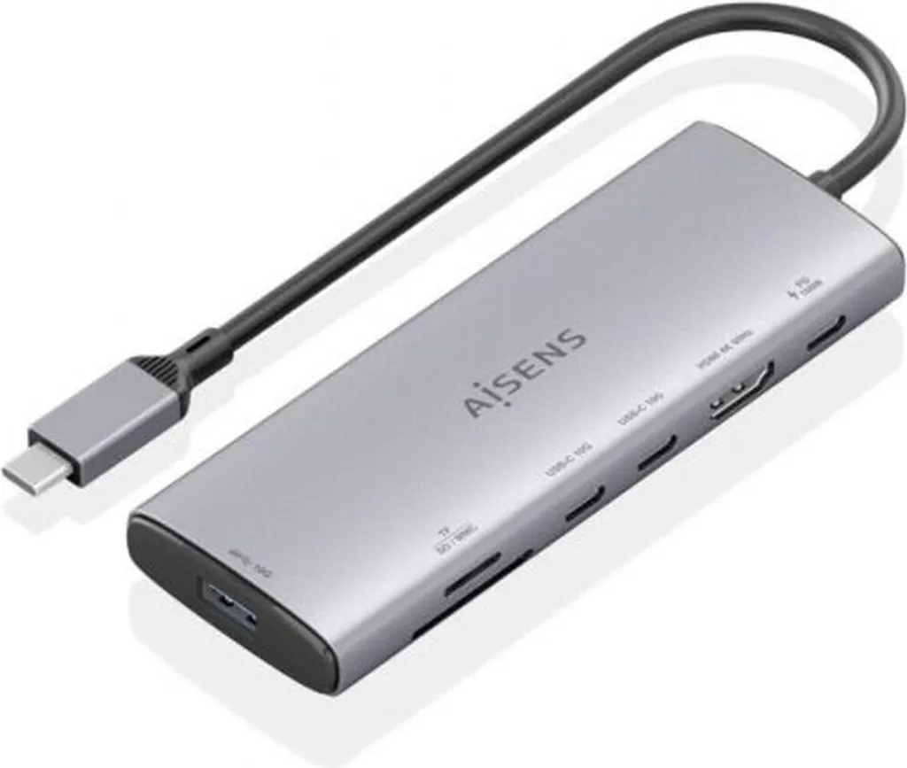 AISENS ASUC-7P031-GR: Hub Professionale 7-in-1 USB-C SD MicroSD
