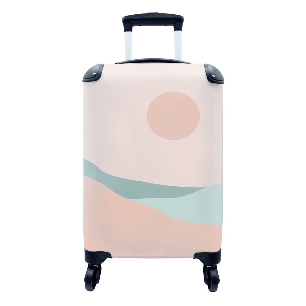 MuchoWow Koffer Handgepäck Trolley Rollkoffer Kleine Reisekoffer mit 4 Rollen - Sommer - Strand - Sonne - Cabin Size < 55x40x23 cm & 55x40x20 cm...