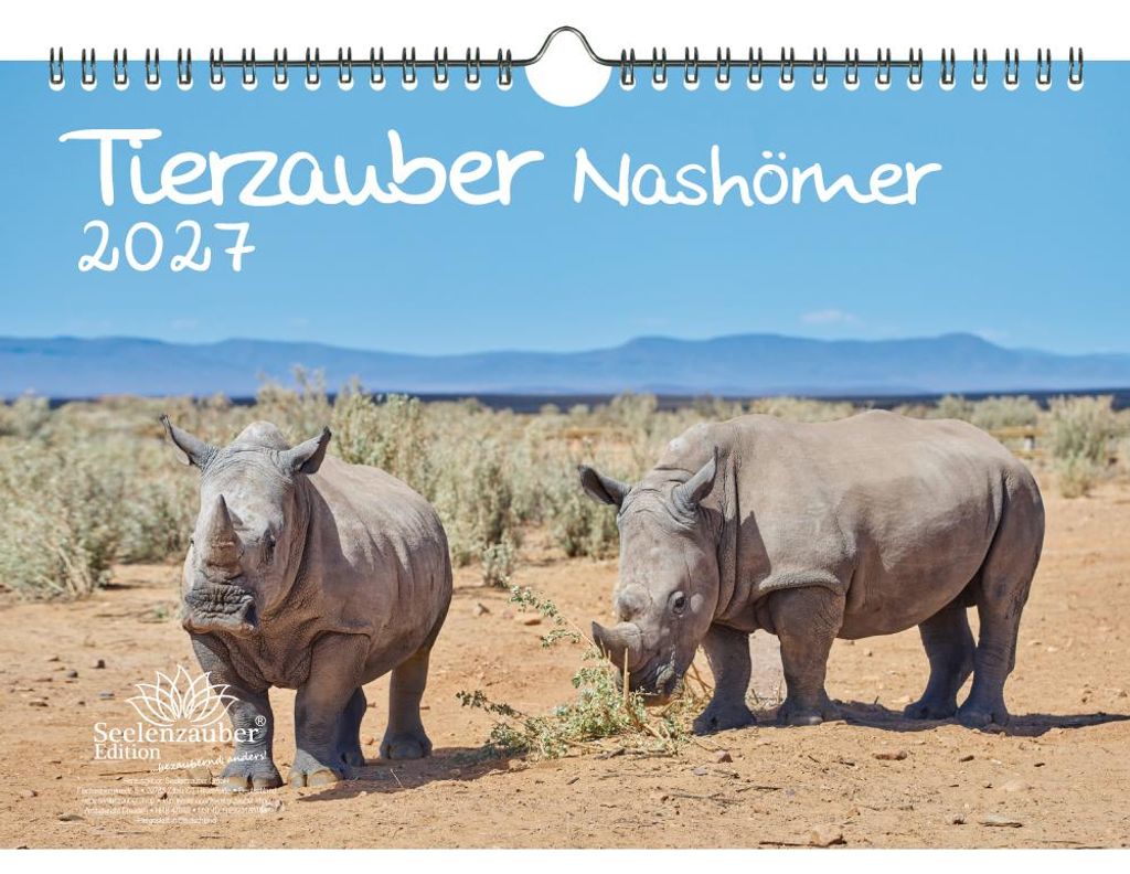 Tierzauber Nashörner DIN A4 Kalender für 2027 Nashorn - Seelenzauber