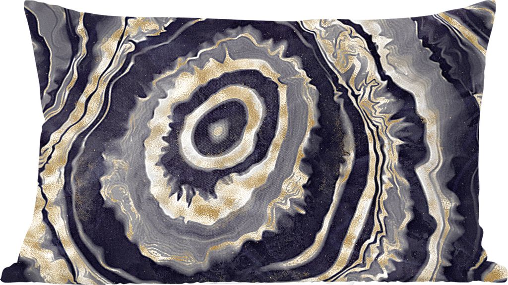 MuchoWow Zierkissen Sofakissen Wohnzimmer Dekokissen 50x30 cm Achat - Gold - Geodestin - Marmor - Wohnzimmerdekoration - Polster mit Photo