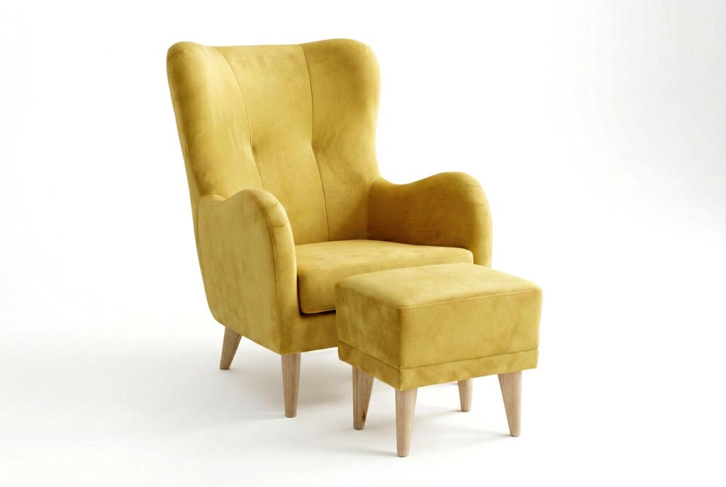 Relaxsessel Roland mit Fußhocker Gelb – ergonomischer Komfort und zeitloses Design