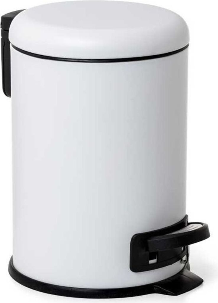 Tatay Nordic 3l Badezimmer-mülleimer Mit Pedal Weiß Weiß One Size
