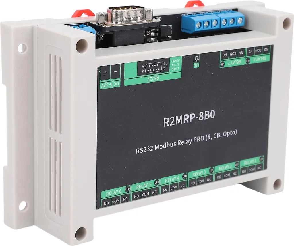 Module Relais RS232 8 Canaux avec Isolation Optocoupleur et Boîtier ABS - 2