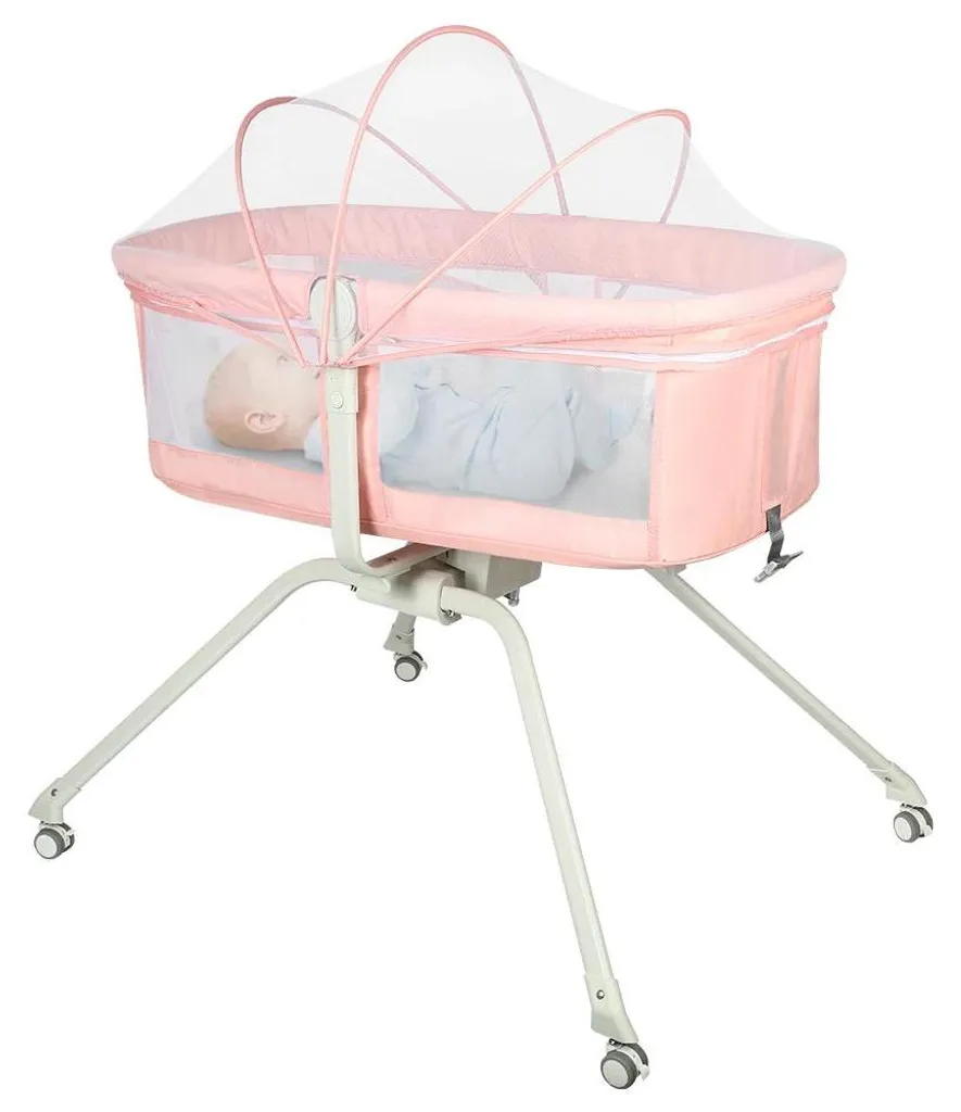 Berceau bébé anti-reflux rose réglable et léger pour calmer les nuits