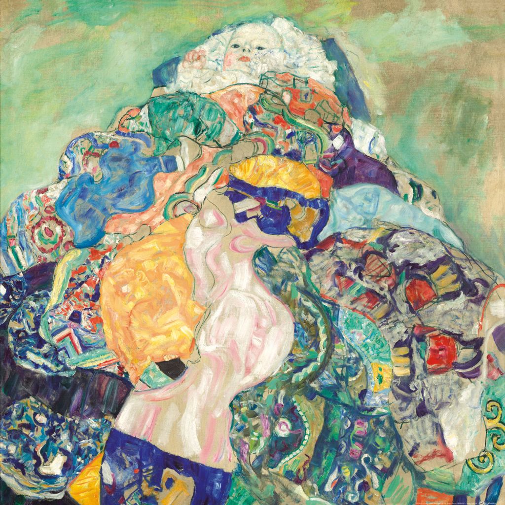 Gustav Klimt Kunstdruck Bild - Baby (Wiege) 1917-1918 (70 x 70 cm)