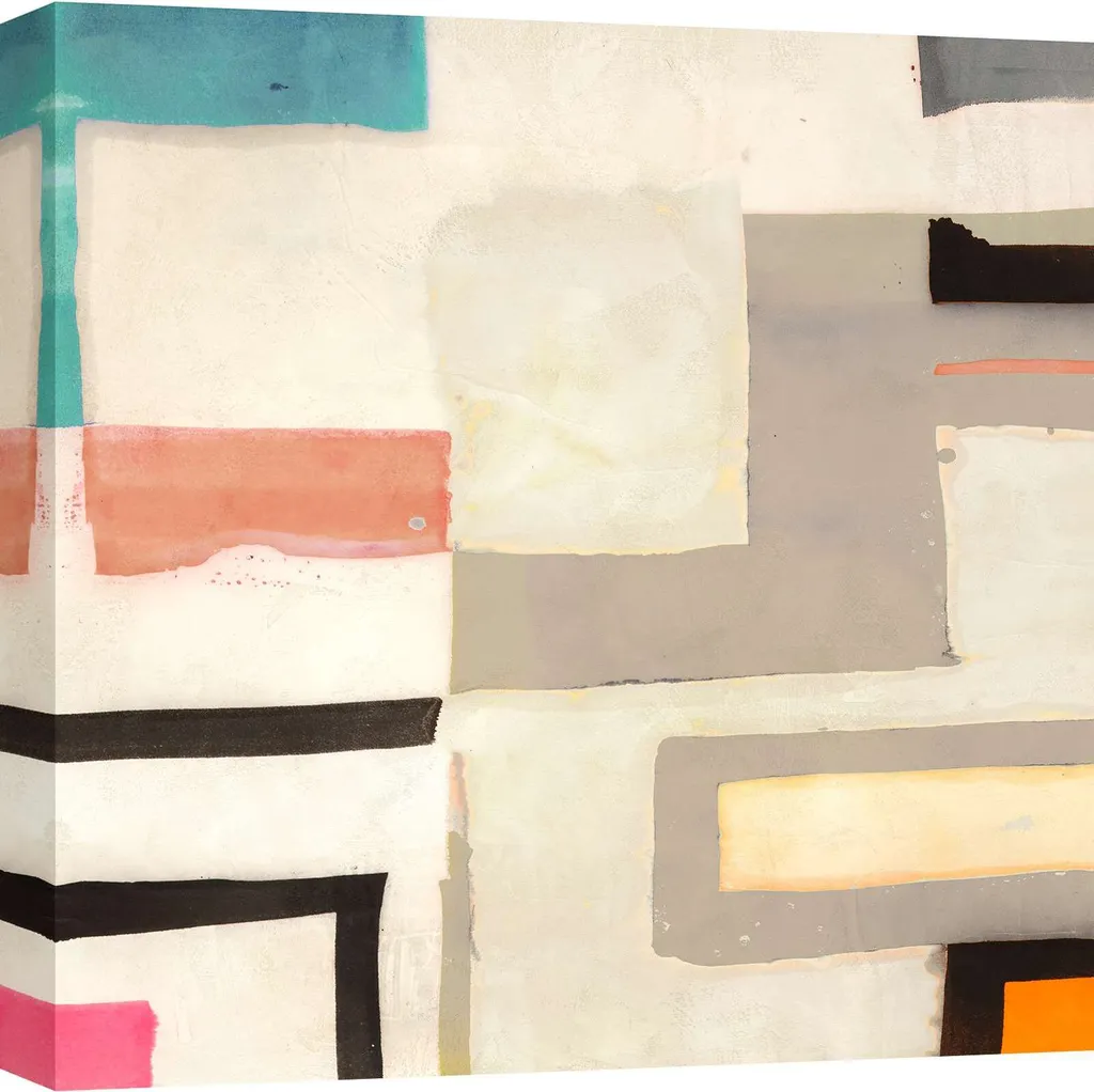 Aménager votre salon : Grand tableau abstrait Bacci 90x90 cm moderne