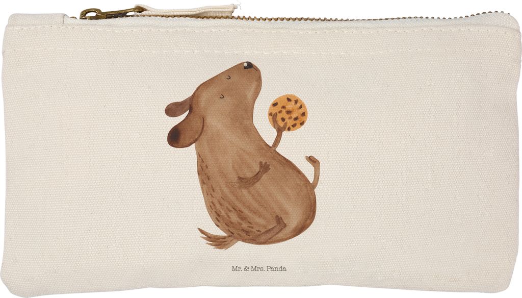 Mr. & Mrs. Panda Pouch Hund Keks Größe S Klein - Weiß - Geschenk, Kulturbeutel, Hundekekse, Hungrig, Sprüche, Hundeliebe, Etui, Schulmäppchen,...
