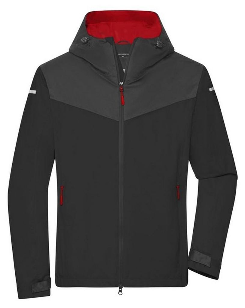 James and Nicholson - Softshelljacke für Herren - Allwetter LT2845 (S) (Schwarz/Kohlen-Schwarz/Hellrot)