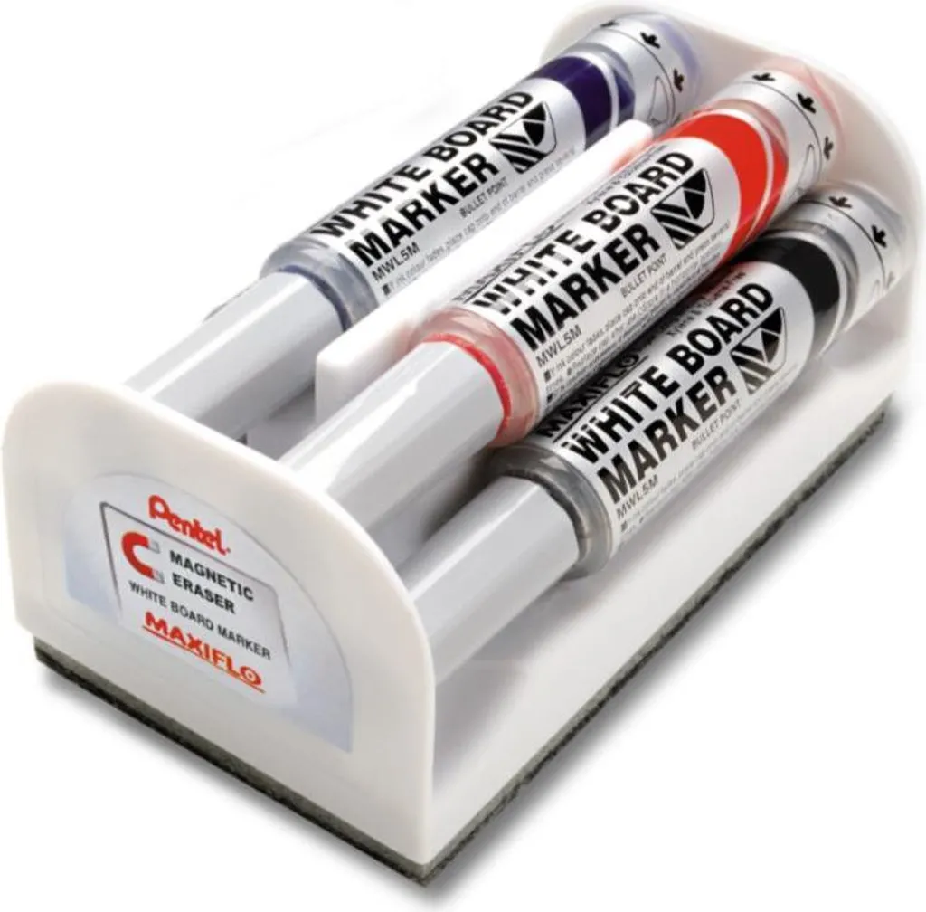 Feutre Tableau Blanc Effaçable à Sec Pentel Maxiflo Pointe Moyenne x4